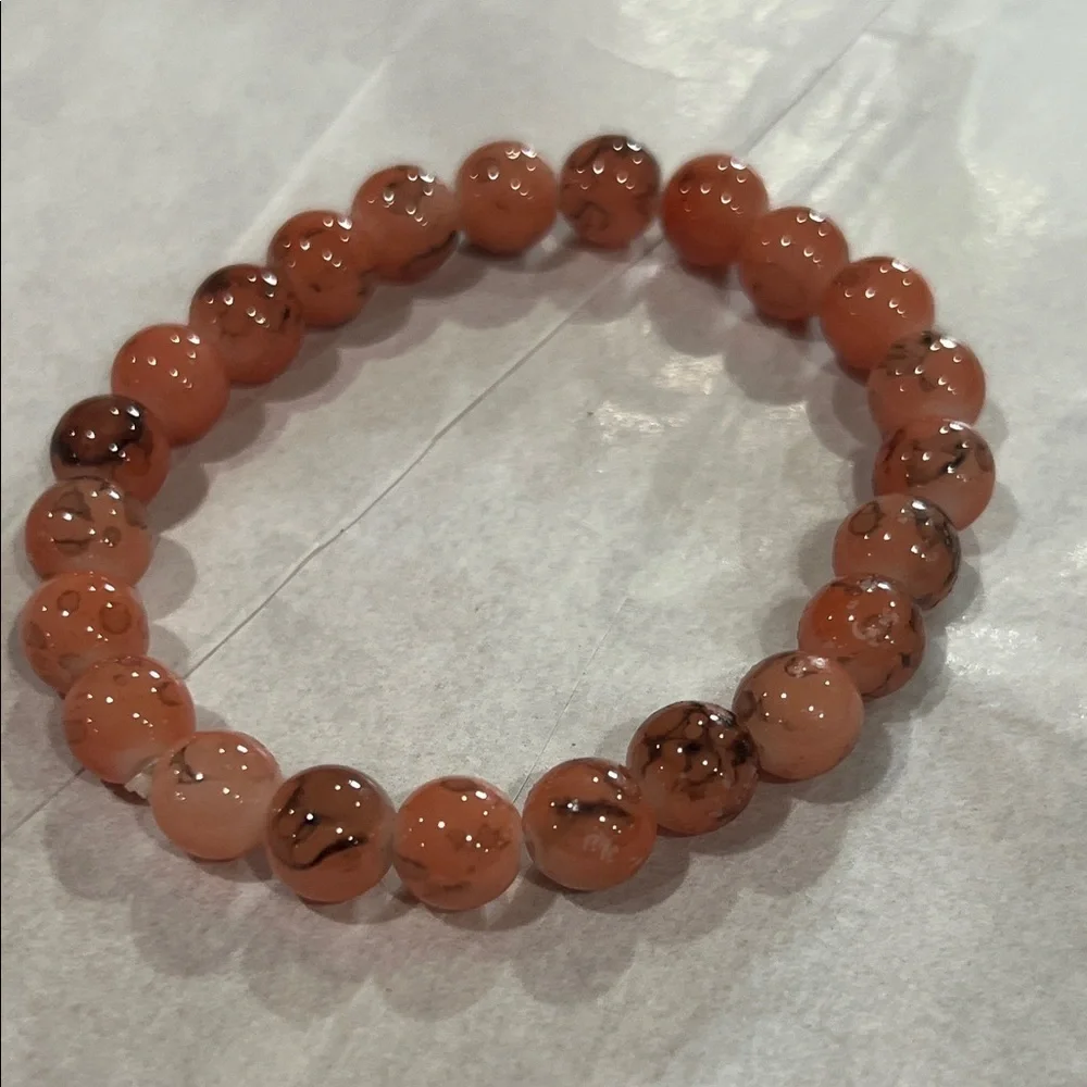 Elegant Orange Beaded Bracelet